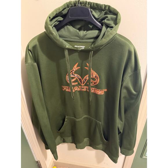 Realtree Men's Hoodie Edge Logo Camo Hood Lining Fleece Pullover size 2XL - Picture 1 of 6
